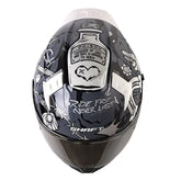 Casco Shaft 504 Love and Hate Negro Gris Visor Iridium Silver 2